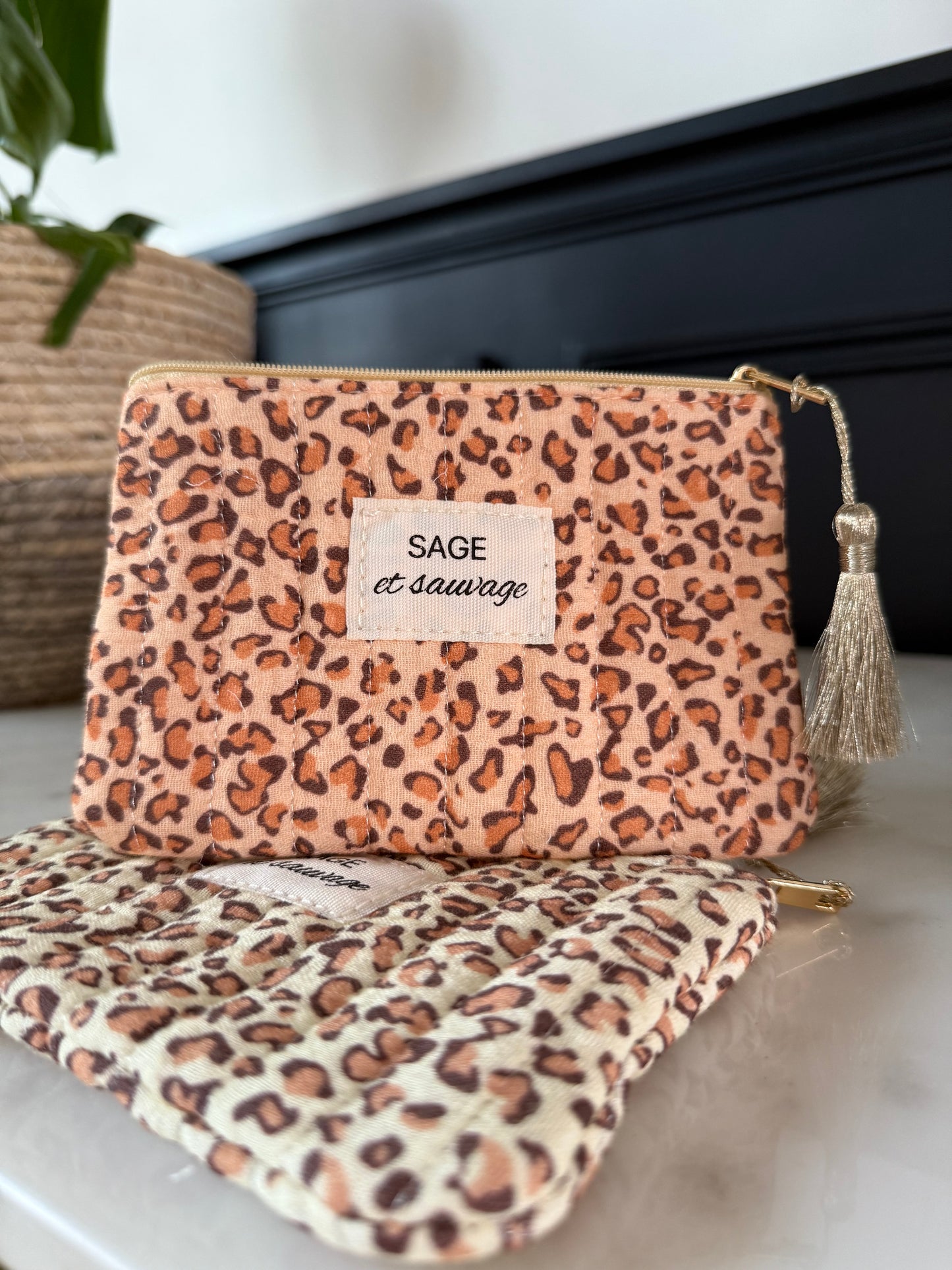Pochette léopard SAGE&SAUVAGE marron