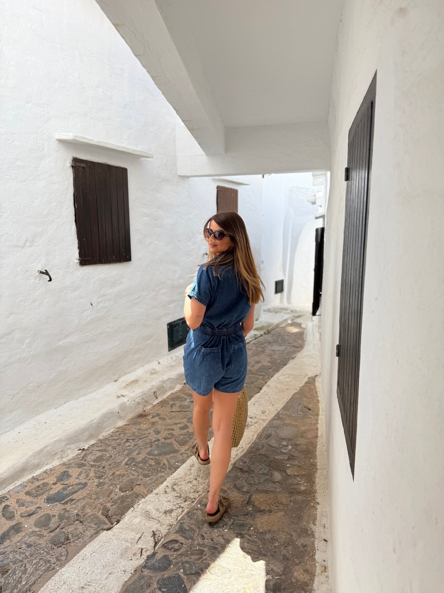 Combi-short en jean CLARA