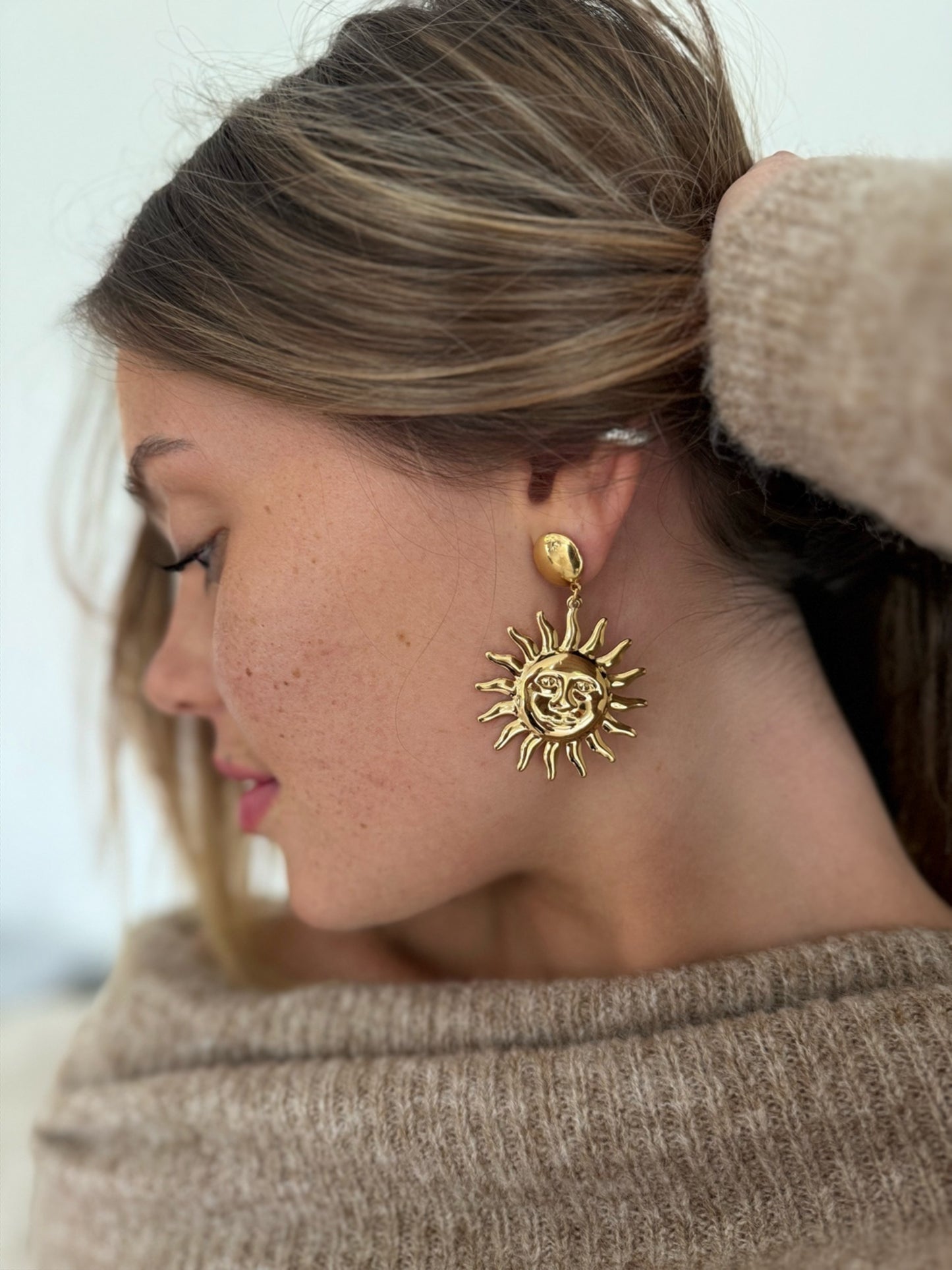 Boucles d’oreilles SOLEIL dorées