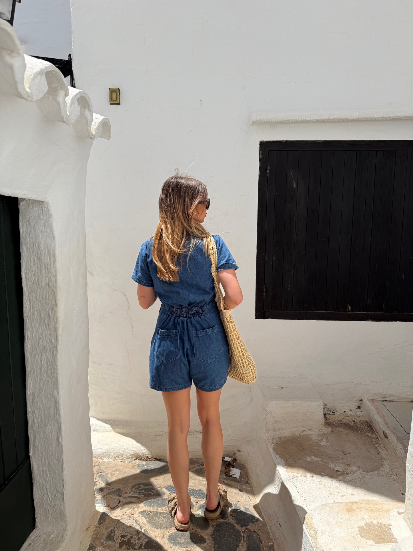 Combi-short en jean CLARA