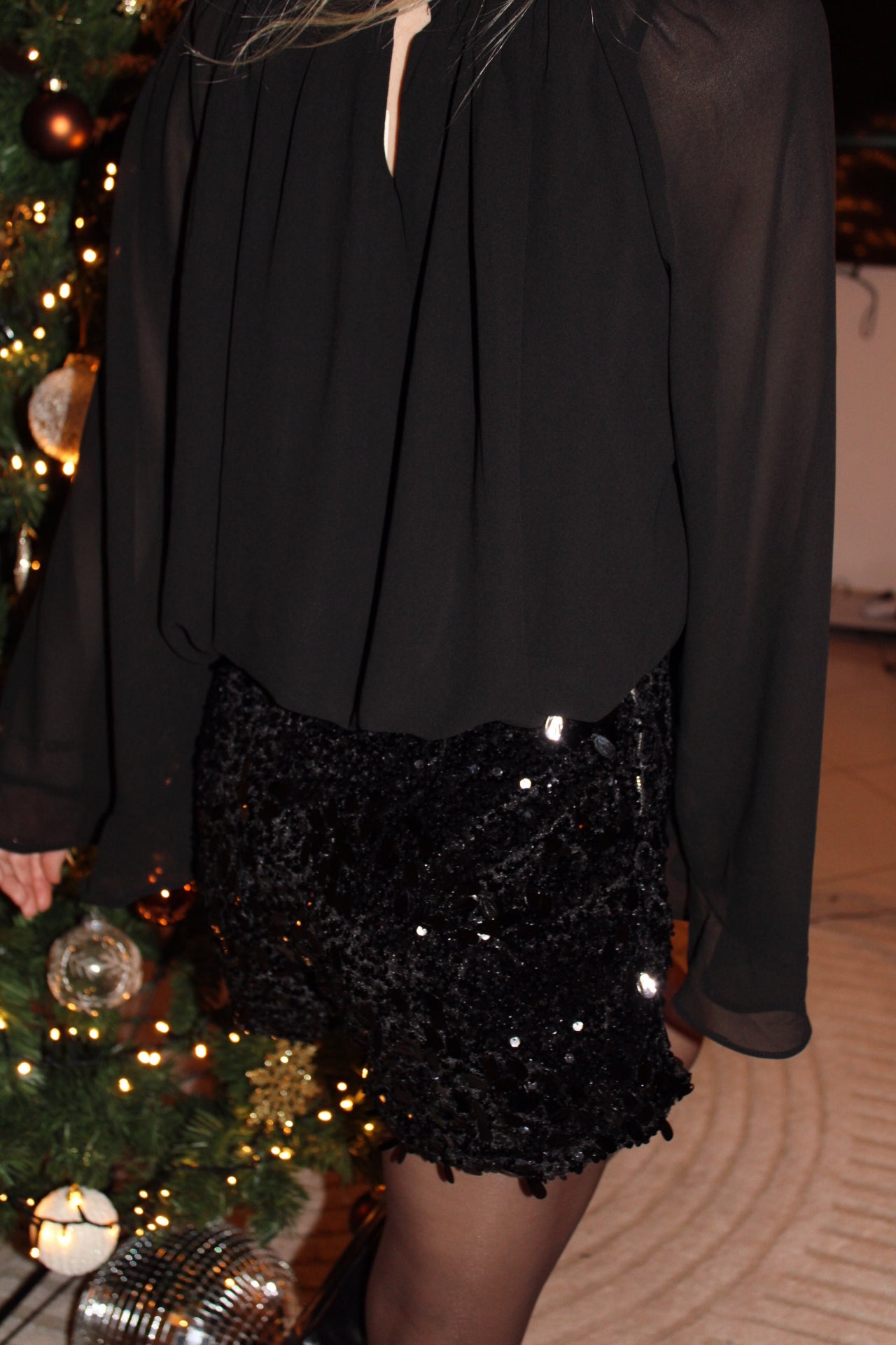 Short à sequins LIA - Noir