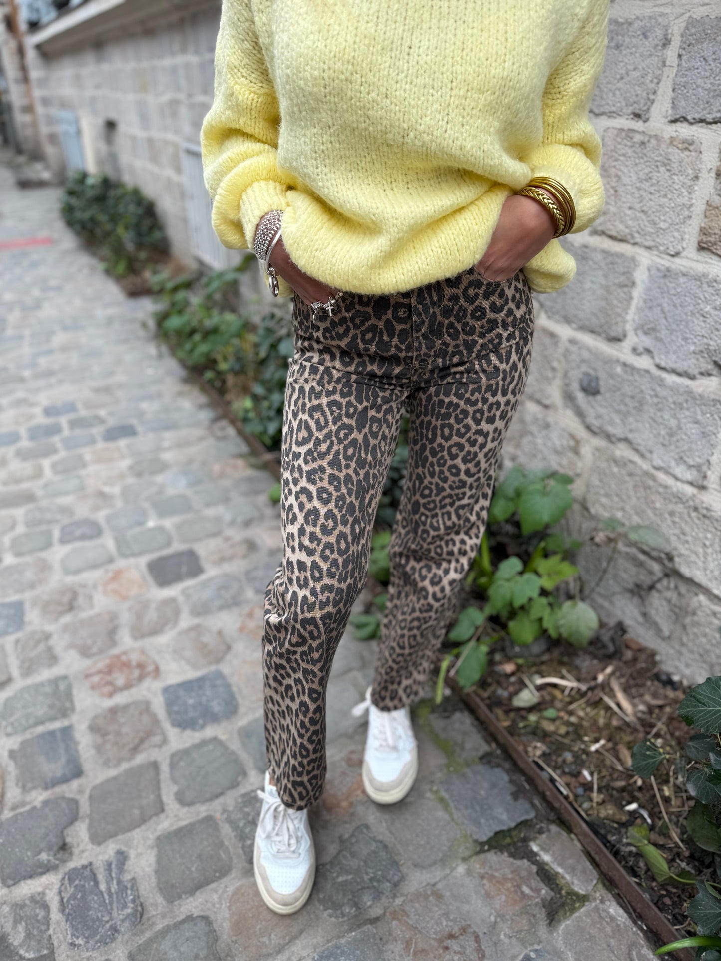 Jean droit léopard PAULINE