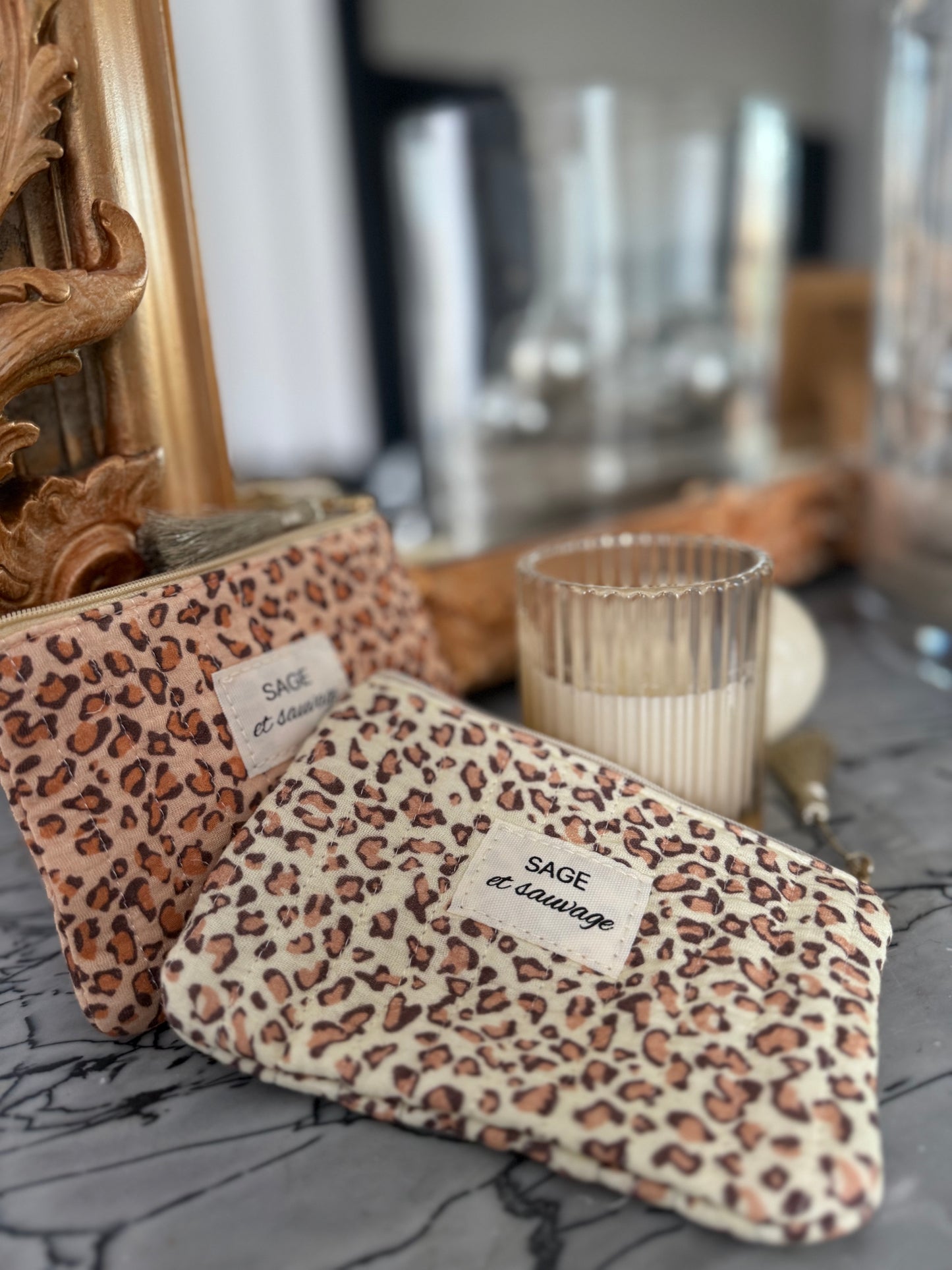 Pochette léopard SAGE&SAUVAGE Beige