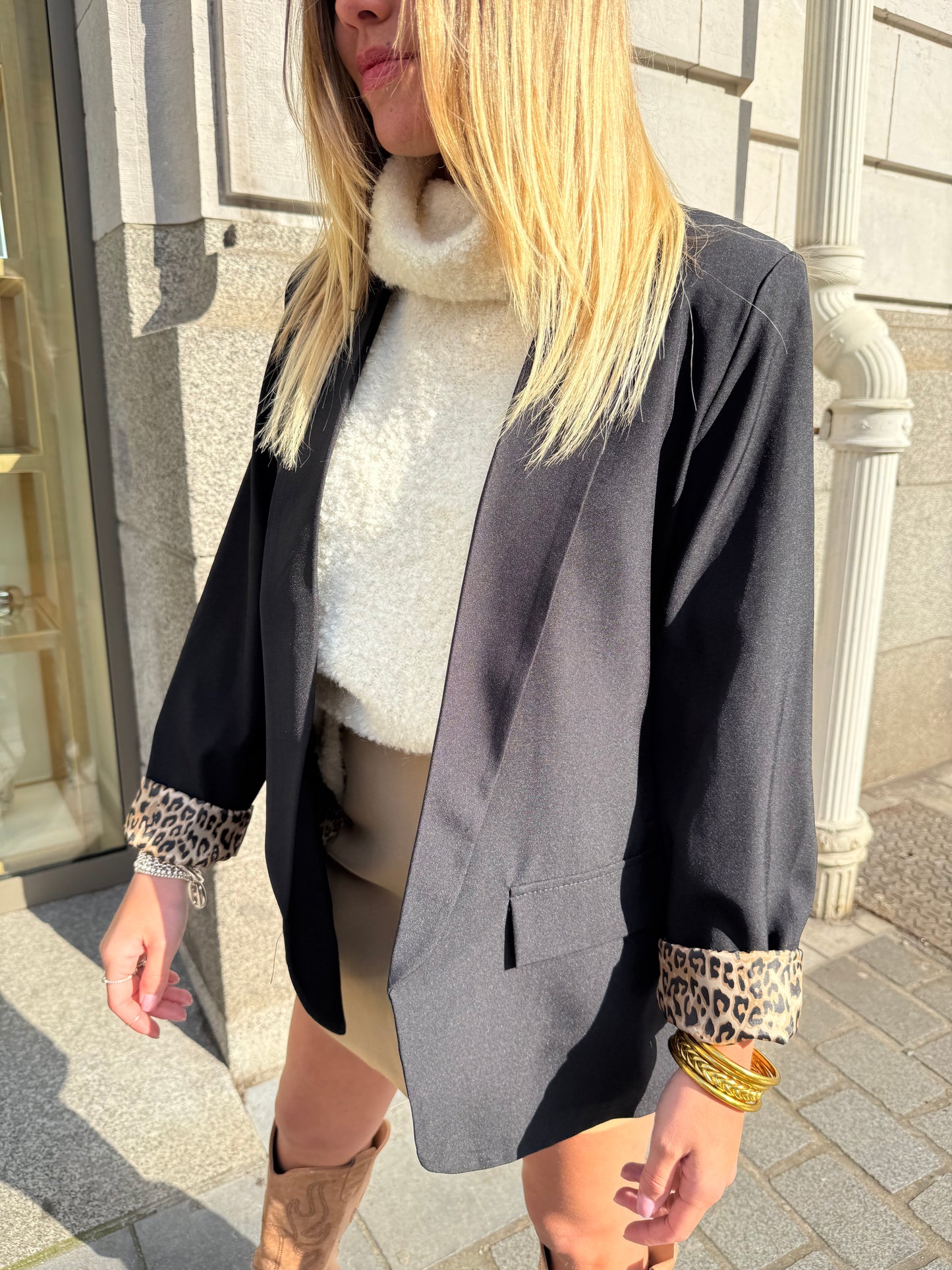 Blazer noir léopard LOU