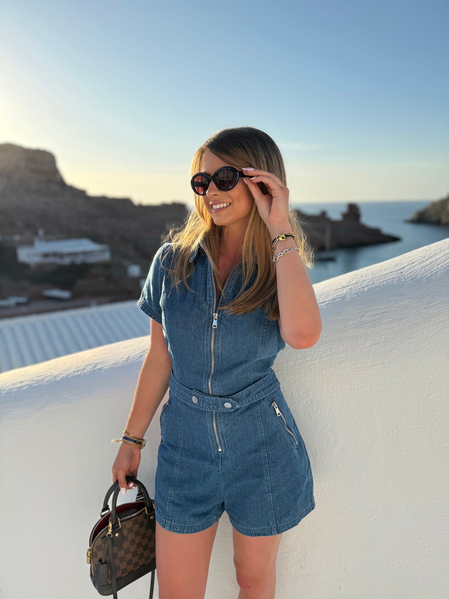 Combi-short en jean CLARA