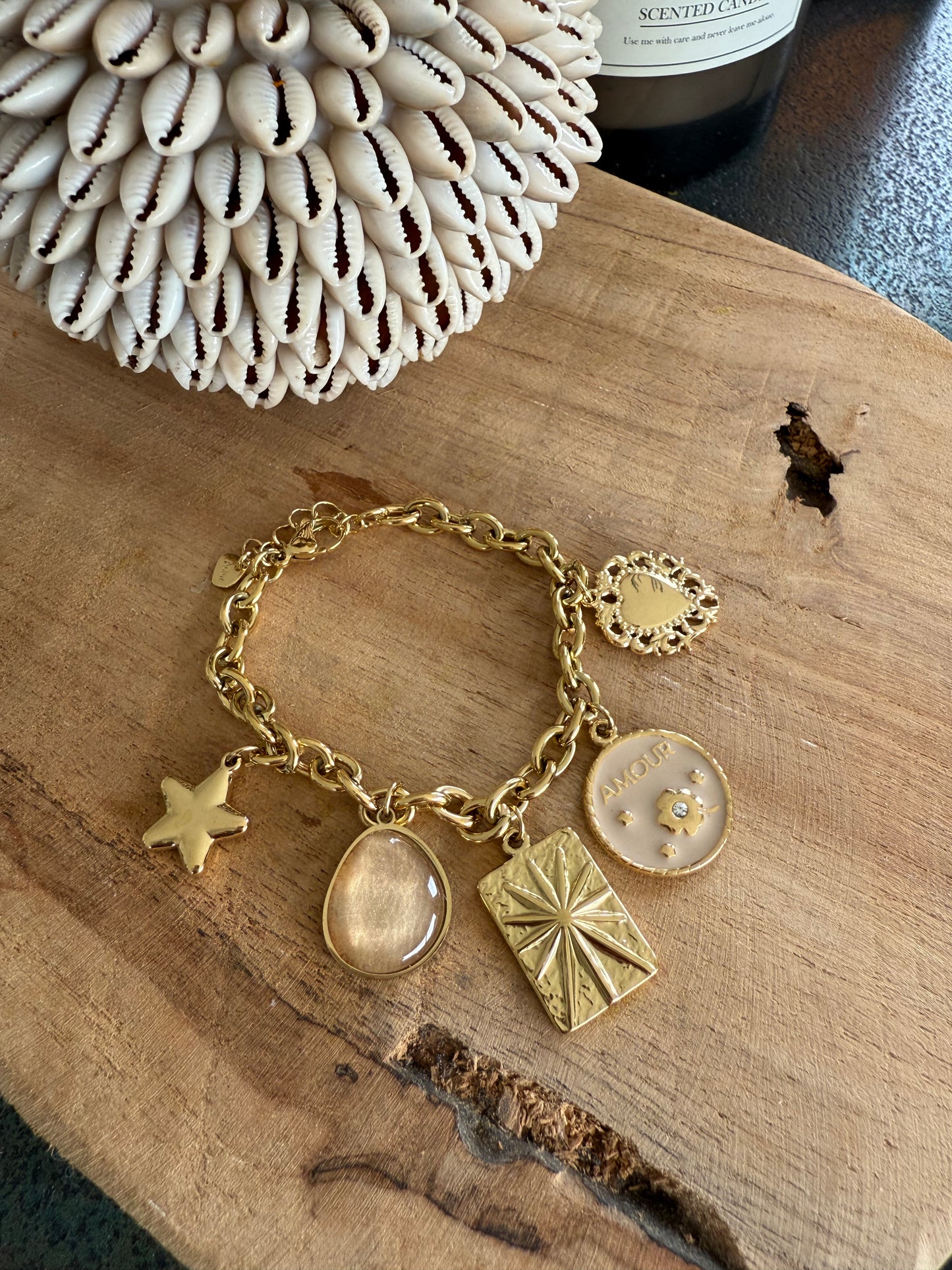 Bracelet charms AMOUR beige
