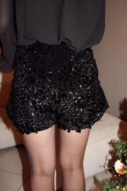 Short à sequins LIA - Noir