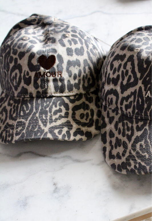 Casquette léopard AMOUR marron