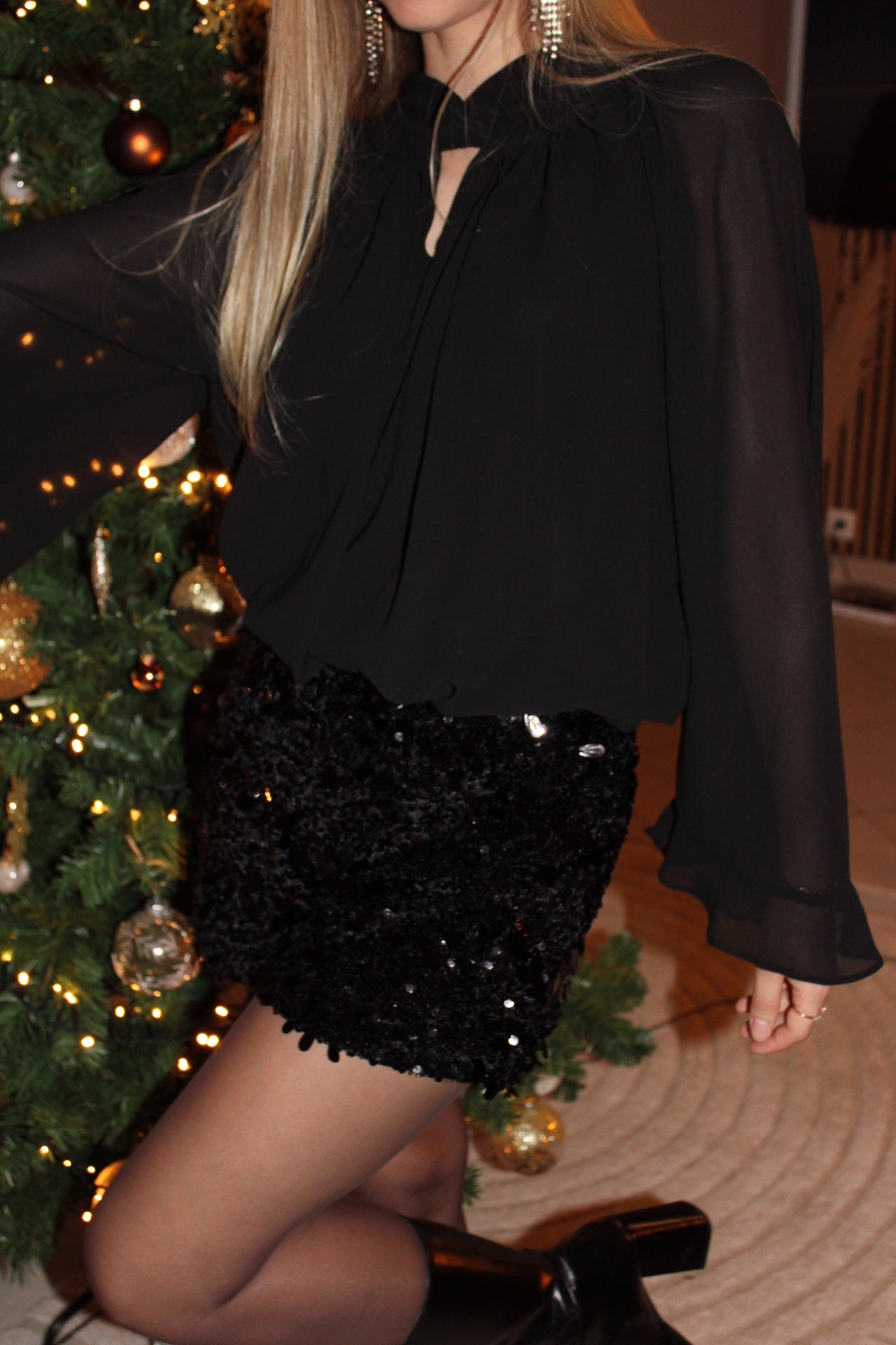 Short à sequins LIA - Noir