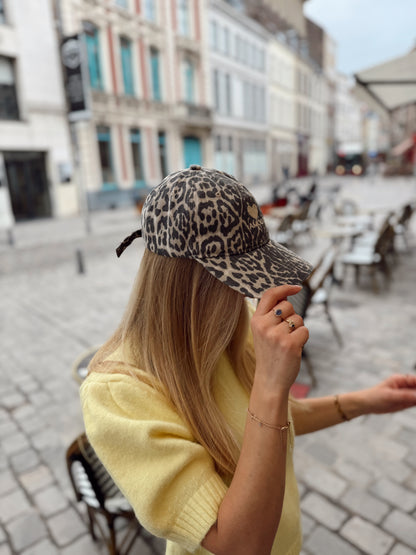 Casquette léopard AMOUR doré